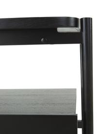 Nachttisch Libby mit Schublade aus Eichenholz, schwarz, Ablagefläche: Mitteldichte Holzfaserpla, Schwarz, B 49 x H 60 cm