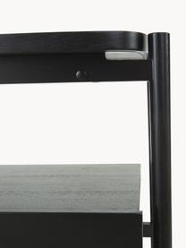 Nachttisch Tony mit Schublade aus Eichenholz, schwarz, Ablagefläche: Mitteldichte Holzfaserpla, Schwarz, B 49 x H 60 cm