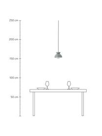 Kleine design hanglamp Butterfly, Lampenkap: gecoat metaal, Diffuser: opaalglas, Grijs, Ø 21 x H 19 cm