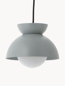 Kleine design hanglamp Butterfly, Lampenkap: gecoat metaal, Diffuser: opaalglas, Grijs, Ø 21 x H 19 cm