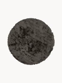 Tapis rond à poils longs brillant Jimmy, Anthracite, Ø 120 cm (taille S)