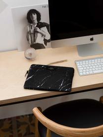 Laptophoes Marble voor MacBook Pro 13 Inch, Laptophoes: zwart, gemarmerd. Opdruk: zwart met goudkleurig schrift, 34 x 25 cm