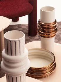 Misaa dekoracyjna z ceramiki Ordini, Ceramika, Złamana biel, odcienie złotego, błyszczący, Ø 34 x W 11 cm