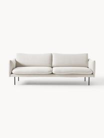 Sofa Moby (3-Sitzer), Bezug: Polyester Der hochwertige, Gestell: Massives Kiefernholz, Füße: Metall, pulverbeschichtet, Webstoff Hellbeige, B 220 x T 95 cm