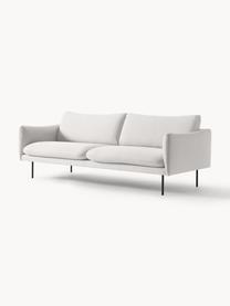 Sofa Moby (3-Sitzer), Bezug: Polyester Der hochwertige, Gestell: Massives Kiefernholz, Füße: Metall, pulverbeschichtet, Webstoff Hellbeige, B 220 x T 95 cm