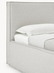 Lit matelassé avec rangement Dream, Tissu gris clair, larg. 90 x long. 200 cm