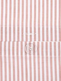 Housse de couette en coton à fines rayures Ellie, Blanc, rouge, larg. 140 x long. 200 cm