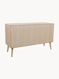 Credenza con ante Cayetana, Maniglie: metallo, Piedini: legno di bambù verniciato, Legno di bambù, dorato, marrone chiaro, beige, Larg. 120 x Alt. 71 cm