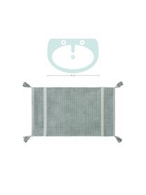 Tappeto bagno con nappe Dust, 100% cotone, Menta, Larg. 50 x Lung. 85 cm