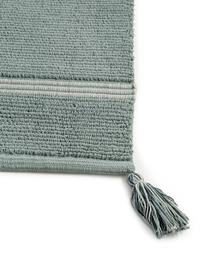 Tappeto bagno con nappe Dust, 100% cotone, Menta, Larg. 50 x Lung. 85 cm