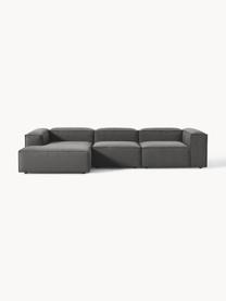 Modulares Ecksofa Lennon, Bezug: 100 % Polyester Der strap, Gestell: Massives Kiefernholz, Spe, Füße: Kunststoff Dieses Produkt, Webstoff Anthrazit, B 327 x T 180 cm, Eckteil links