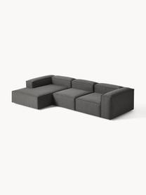 Modulares Ecksofa Lennon, Bezug: 100 % Polyester Der strap, Gestell: Massives Kiefernholz, Spe, Füße: Kunststoff Dieses Produkt, Webstoff Anthrazit, B 327 x T 180 cm, Eckteil links