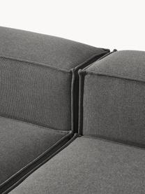 Canapé d'angle modulable Lennon, Tissu anthracite, larg. 327 x prof. 180 cm, méridienne à gauche
