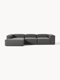 Narożna sofa modułowa Lennon, Tapicerka: 100% poliester Dzięki tka, Stelaż: lite drewno sosnowe, skle, Nogi: tworzywo sztuczne Ten pro, Antracytowa tkanina, S 327 x G 180 cm, lewostronna