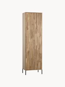 Kast Avourio met geribde voorzijde van eikenhout, Frame: eikenhout, FSC-gecertific, Poten: gecoat metaal, Eikenhout, B 60 cm x H 210 cm