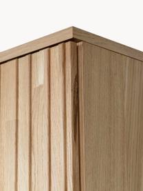 Kast Avourio van eikenhout met geribde voorkant, Frame: eikenhout, Poten: gecoat metaal Dit product, Eikenhout, B 60 cm x H 210 cm