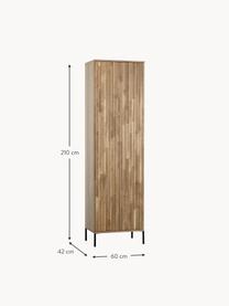 Kleiderschrank Avourio aus Eichenholz mit geriffelter Front, Korpus: Eichenholz, Eichenholz, B 60 x H 210 cm