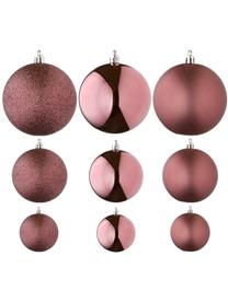 Weihnachtskugel-Set Natalie, 46-tlg., Kunststoff, Dunkelrosa, Sondergrößen