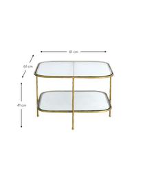 Glazen salontafel Petit, Tafelblad: gehard glas, Frame: gecoat metaal, Goudkleurig, B 61 x D 61 cm