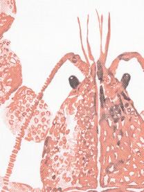 Kissenhülle Homard mit Print in Aquarelloptik, 100% Baumwolle, Rot, Weiss, 40 x 40 cm