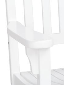 Fauteuil de jardin à bascule en bois blanc Bay, Bois d'acacia, laqué, Blanc, larg. 84 x prof. 68 cm