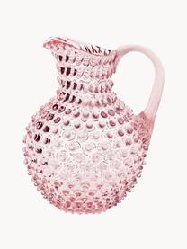 Cruche soufflée bouche avec structure cloutée Paris, 2 L, Verre, Rose, 2 L