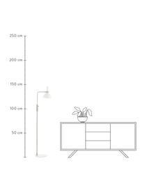 Lámpara de lectura de metal regulable Larry, Pantalla: metal pintado, Cable: plástico, Blanco, plateado, An 33 x Al 146 cm