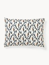 Funda de almohada de satén estampado Cadence, Negro, Off White, melocotón, 45 x 110 cm