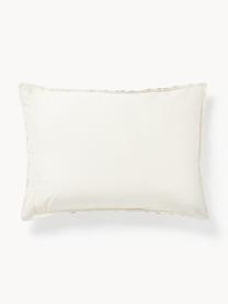 Taie d'oreiller en satin de coton avec motif abstrait Cadence, Noir, blanc cassé, pêche, 50 x 70 cm