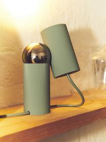 Lampada da tavolo piccola Bilboquet, Decorazione: metallo rivestito, Verde salvia, argentato, Larg. 10 x Alt. 20 cm