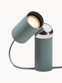 Petite lampe à poser Bilboquet, Vert sauge, argenté, larg. 10 x haut. 20 cm