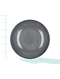 Assiettes plates grès cérame gris foncé Mirha, 4 pièces, Gris foncé