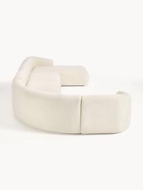 Sofá rinconera modular de borreguillo Sofia, Tapizado: borreguillo (100% polipro, Estructura: madera de abeto, tablero , Patas: plástico El material util, Tejido blanco Off White, An 404 x F 231 cm, chaise longue izquierda