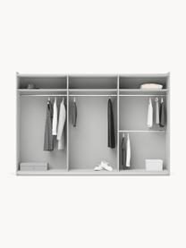 Armario modular Simone, 3 puertas correderas (300 cm), diferentes variantes, Estructura: tablero aglomerado revest, Madera, gris, Interior Basic (An 300 x Al 200 cm)