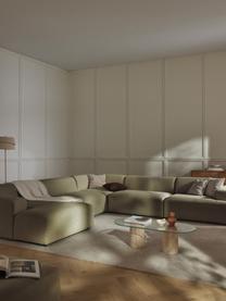 Salon lounge Melva, Tissu vert olive, larg. 339 x prof. 339 cm, dossier à gauche