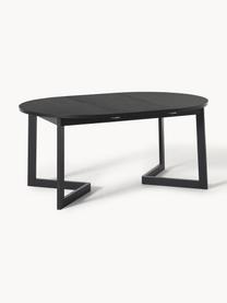 Rozkladací jedálenský stôl Bennet, 115 - 215 x 75 cm, Dubové drevo, čierna lakovaná, Š 115/215 x H 115 cm