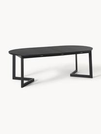 Mesa de comedor extensible Bennet, 115-215 x 75 cm, Tablero: fibras de densidad media , Patas: madera de roble maciza ba, Madera de roble pintado negro, An 115/215 x F 115