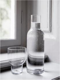 Botella con tapón Deluxe, 1 L, Vidrio soplado artesanalmente, silicona, Transparente, negro, 1 L