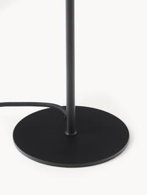Lámpara de mesa de vidrio opalino Atlanta, Estructura: metal con pintura en polv, Cable: tela, Blanco, negro, Ø 15 x Al 45 cm