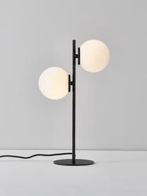 Lampa stołowa ze szkła opalowego Atlanta, Biały, czarny, Ø 15 x W 45 cm