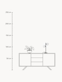 Lámpara de mesa de vidrio opalino Atlanta, Estructura: metal con pintura en polv, Cable: tela, Blanco, negro, Ø 15 x Al 45 cm