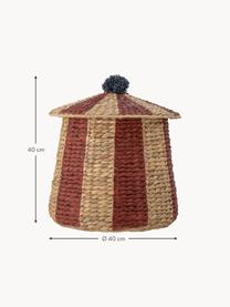 Panier de rangement enfant en jacinthe d'eau Birsen, Jacinthe d'eau, Brun clair, rouge, Ø 40 x haut. 40 cm