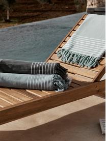 Fouta avec envers en tissu éponge Freddy, Vert sauge, larg. 100 x long. 180 cm