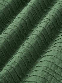 Housse de coussin en coton avec motif plissé Artemis, 99 % coton, 1 % polyester, Vert foncé, larg. 30 x long. 50 cm