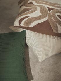 Plissierte Baumwoll-Kissenhülle Artemis, 99 % Baumwolle, 1 % Polyester, Dunkelgrün, B 30 x L 50 cm