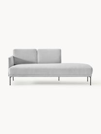 Chaise longue Fluente, Rivestimento: 100% poliestere Con 80.00, Rivestimento: schiuma, Struttura: legno di pino massiccio, , Piedini: metallo verniciato a polv, Tessuto grigio chiaro, Larg. 202 x Prof. 85 cm, parte angolare a sinistra