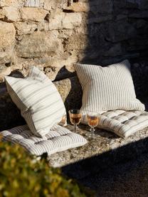 Dwustronna poduszka na krzesło z bawełny z recyklingu Lindsey, Tapicerka: 100% bawełna z certyfikat, Czarny, kremowobiały, S 40 x D 40 cm