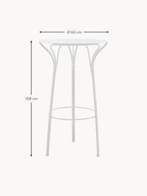 Table haute de jardin ronde Hiray, Ø 60 cm, Acier galvanisé, laqué, Blanc, Ø 60 cm