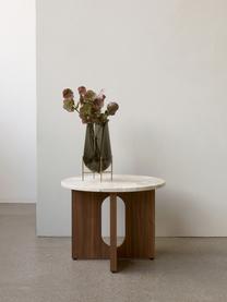 Odkladací stolík Ibiza, Pieskovec, tmavé dubové drevo, Ø 50 x V 39 cm
