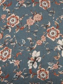 Kissen Boudoir mit Blumenmuster, mit Inlett, Bezug: 50% Baumwolle, 15% Wolle,, Blau, Beige, Rot, 30 x 50 cm